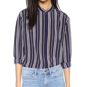 Madewell Collarless Silk Blouse